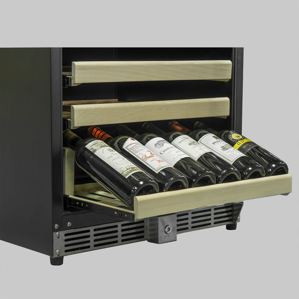 KingsBottle 48 Inch Glass Door Wine And Beverage Fridge Center Built In - KBU50BW3