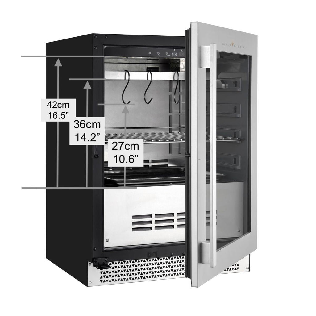 KingsBottle 24 Inch Glass Door Under Counter Steak Ager Fridge - KB50SA