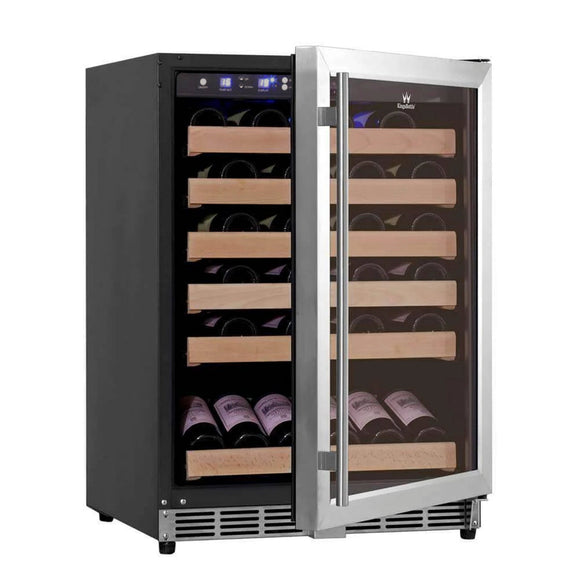KingsBottle 46 Bottle 24 Inch Under Counter Wine Fridge Built In - KBU50WX