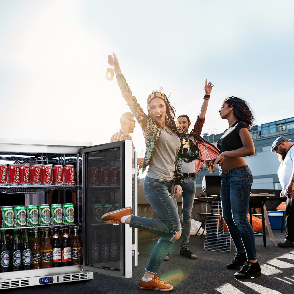 KingsBottle 24 Inch Outdoor Beer Fridge Cooler Stainless Steel - KBU55ASD