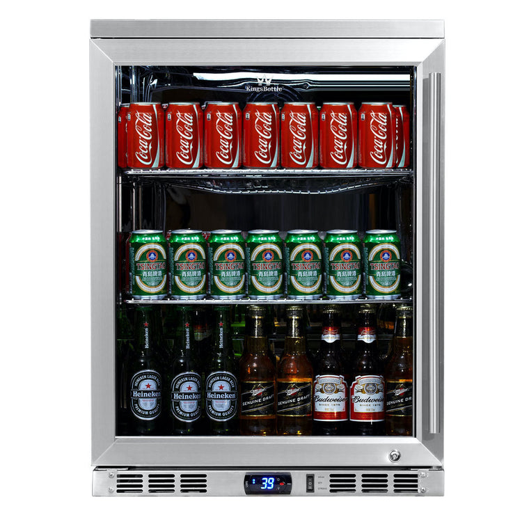 KingsBottle 24 Inch Under Counter Beer Cooler Drinks Stainless Steel - KBU55M