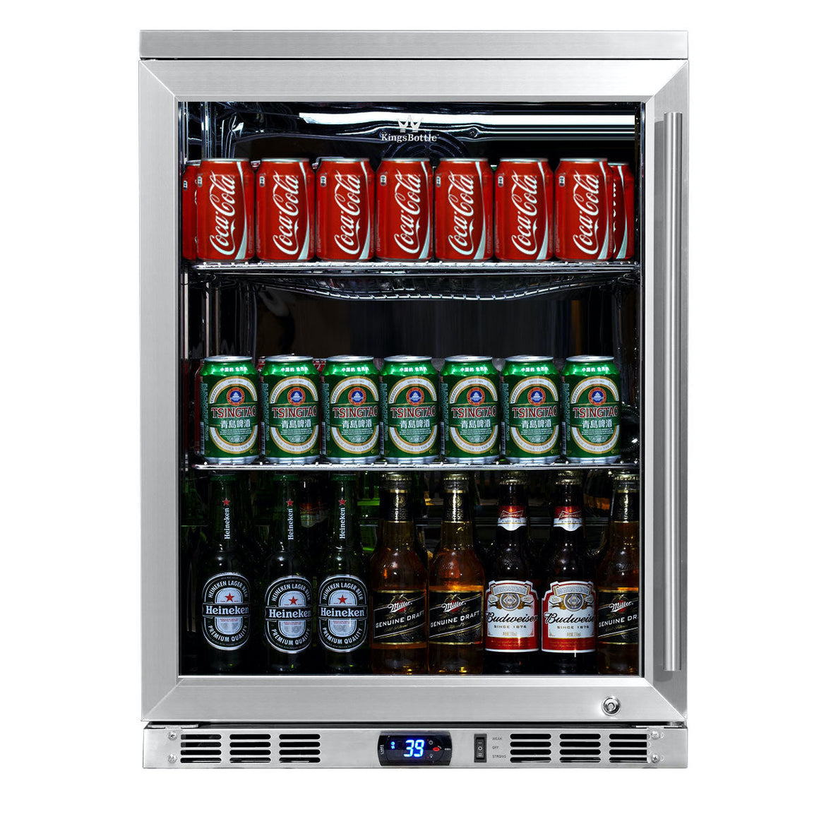 KingsBottle 24 Inch Under Counter Beer Cooler Drinks Stainless Steel - KBU55M