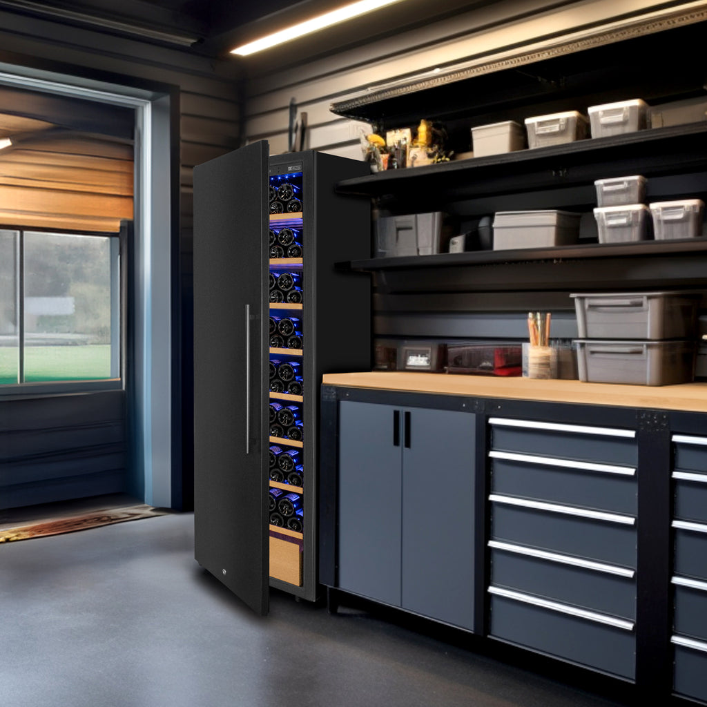 Allavino 185 Bottle Single Zone Wine Vault with Solid Black Left Hinge Door - KWR-8185-1SDL