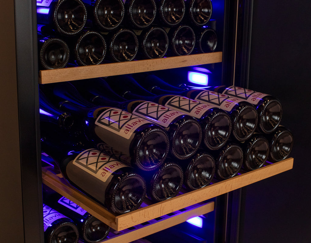 Allavino 185 Bottle Single Zone Wine Vault with Solid Black Right Hinge Door - KWR-8185-1SDR