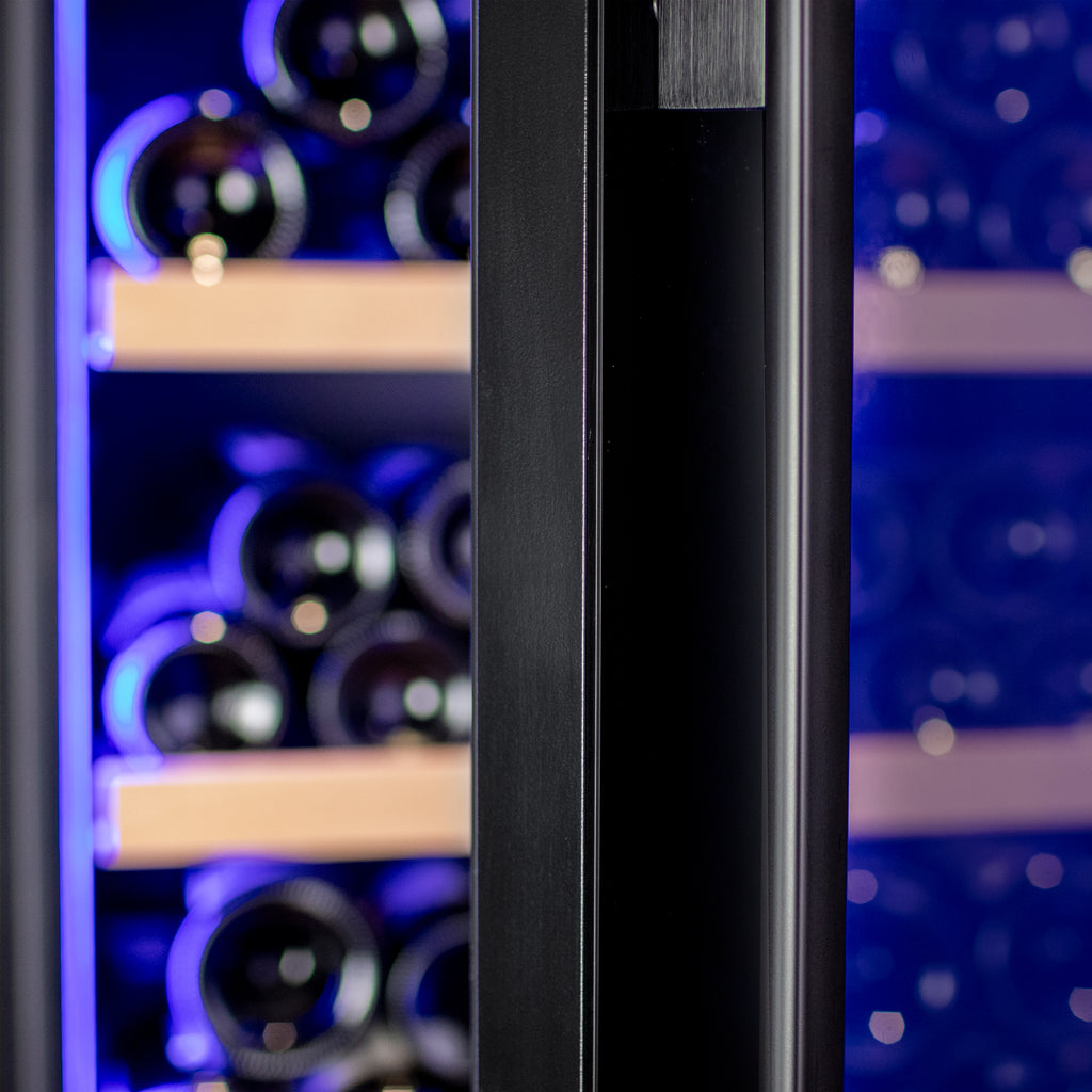 Allavino 248 Bottle Single Zone Freestanding Wine Refrigerator with Display Shelving and Black Glass Door - Left Hinge -  KWR248S-1BGL