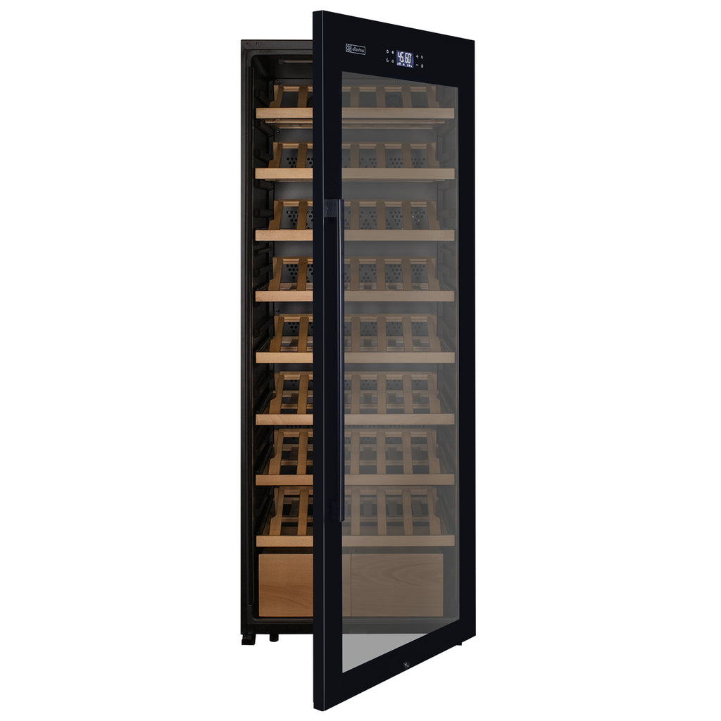 Allavino 248 Bottle Single Zone Freestanding Wine Refrigerator with Display Shelving and Black Glass Door - Right Hinge - KWR248S-1BGR