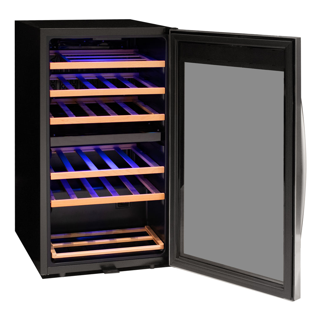 Allavino Cascina Series 28 Bottle Dual Zone Freestanding Wine Cooler Refrigerator with Stainless Steel Door - KWR28D-2SR