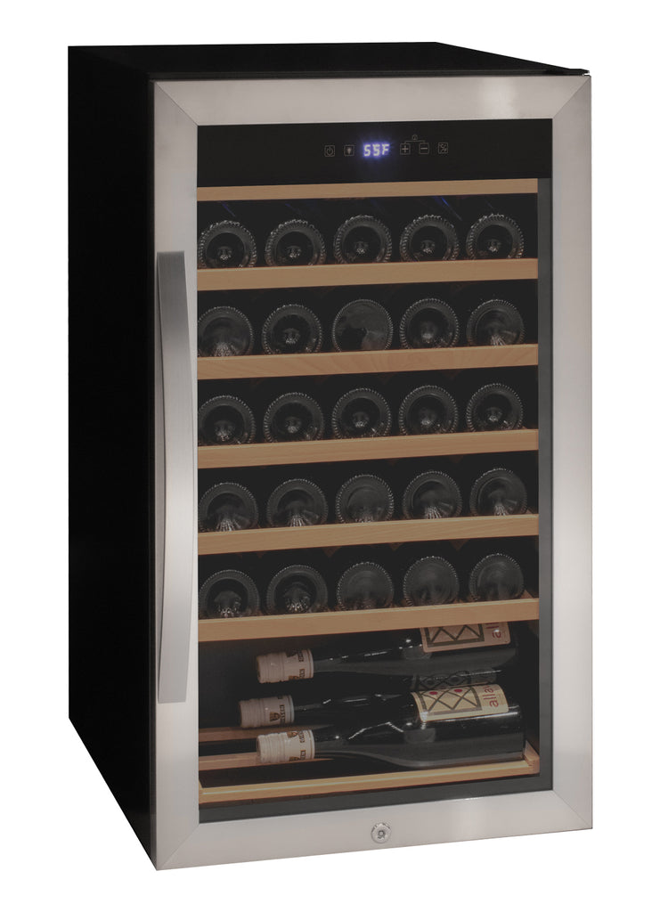 Allavino Cascina Series 33 Bottle Single Zone Freestanding Wine Refrigerator Cooler with Stainless Steel Door - KWR33S-1SR