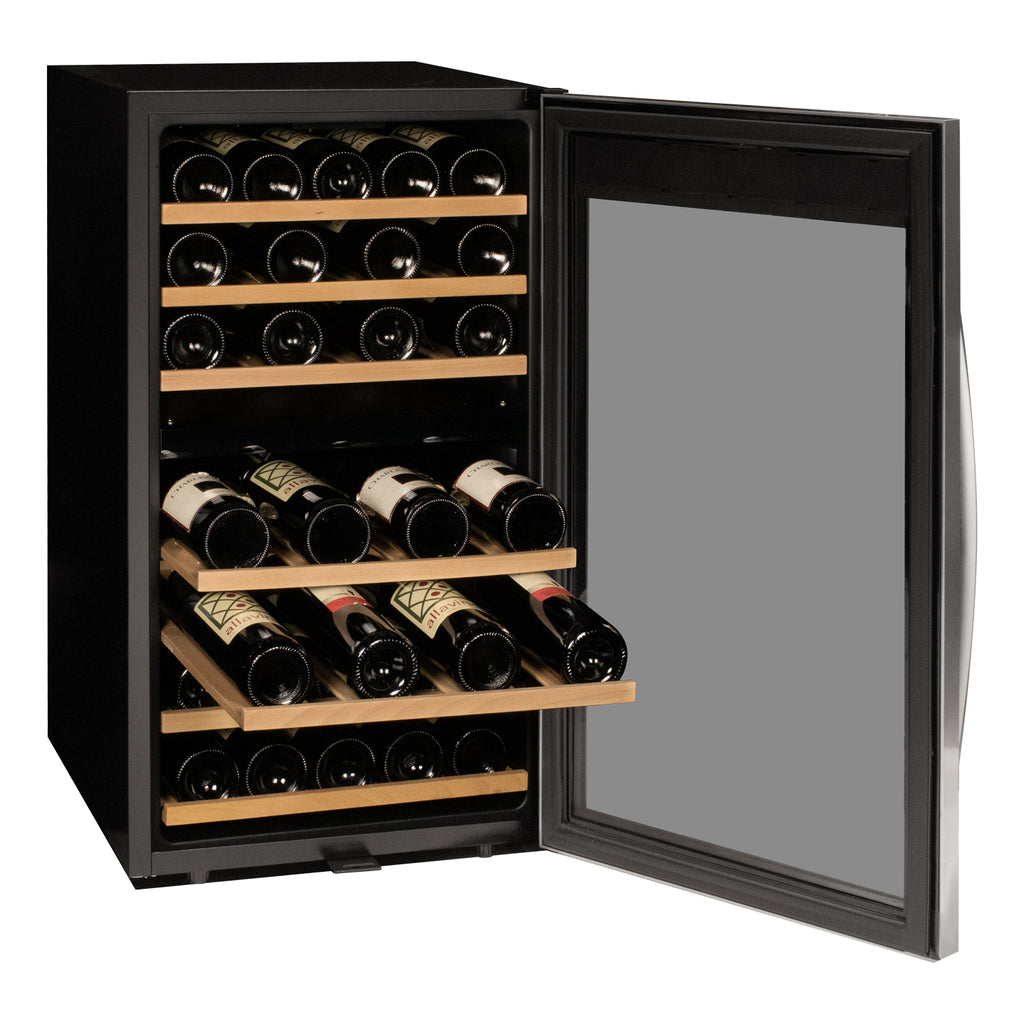 Allavino Cascina Series 43 Bottle Dual Zone Freestanding Wine Refrigerator Cooler with Stainless Steel Door - KWR43D-2SR