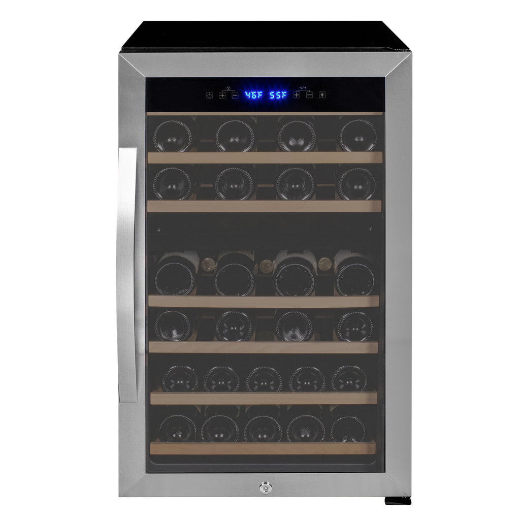 Allavino Cascina Series 43 Bottle Dual Zone Freestanding Wine Refrigerator Cooler with Stainless Steel Door - KWR43D-2SR