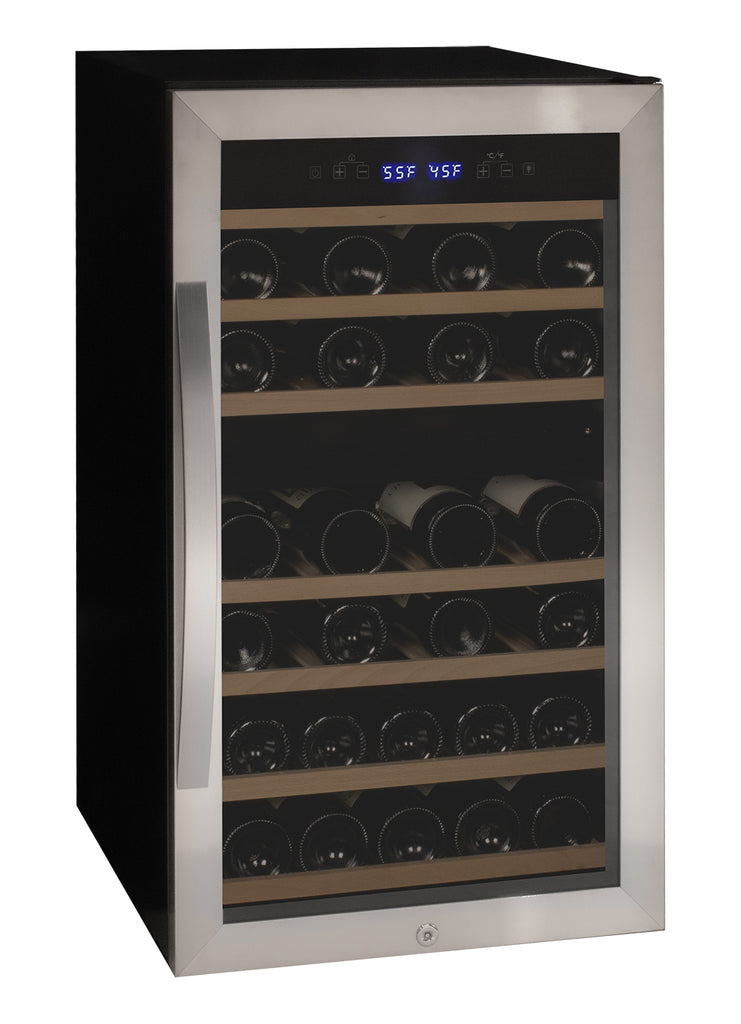 Allavino Cascina Series 43 Bottle Dual Zone Freestanding Wine Refrigerator Cooler with Stainless Steel Door - KWR43D-2SR