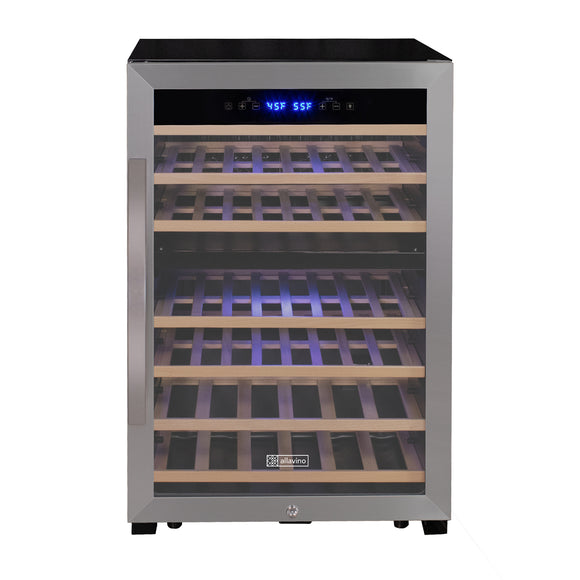 Allavino Cascina Series 47 Bottle Dual Zone Freestanding Wine Cooler Refrigerator with Stainless Steel Door - KWR47D-2SR