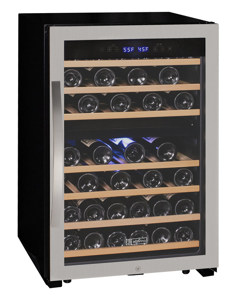 Allavino Cascina Series 47 Bottle Dual Zone Freestanding Wine Cooler Refrigerator with Stainless Steel Door - KWR47D-2SR