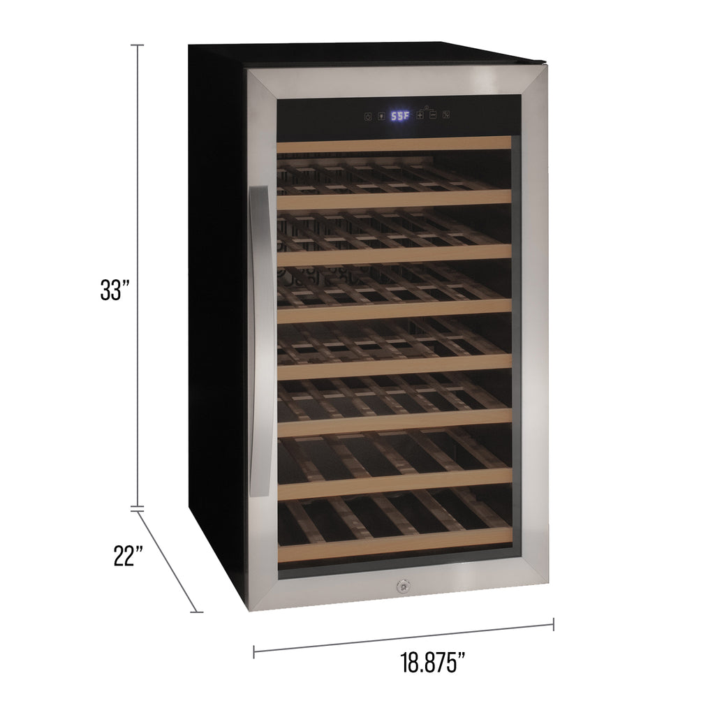 Allavino Cascina Series 50 Bottle Single Zone Freestanding Wine Cooler Refrigerator with Stainless Steel Door - KWR50S-1SR