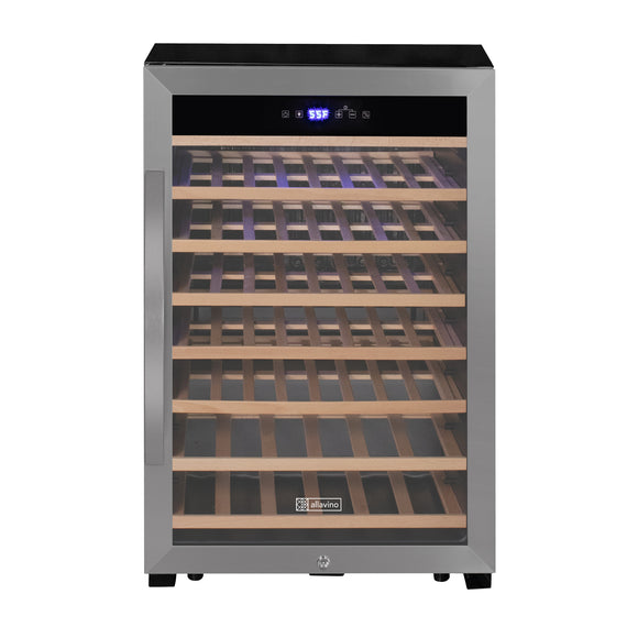 Allavino Cascina Series 55 Bottle Single Zone Freestanding Wine Refrigerator Cooler with Stainless Steel Door - KWR55S-1SR