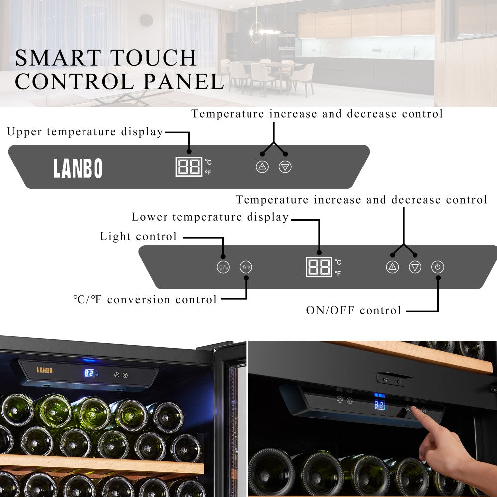 Lanbo 133 Bottle Dual Door Wine Cooler - LW133DD