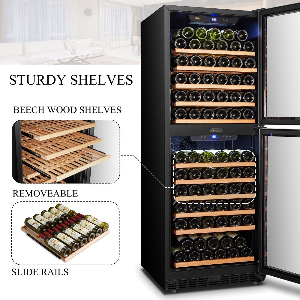 Lanbo 133 Bottle Dual Door Wine Cooler - LW133DD