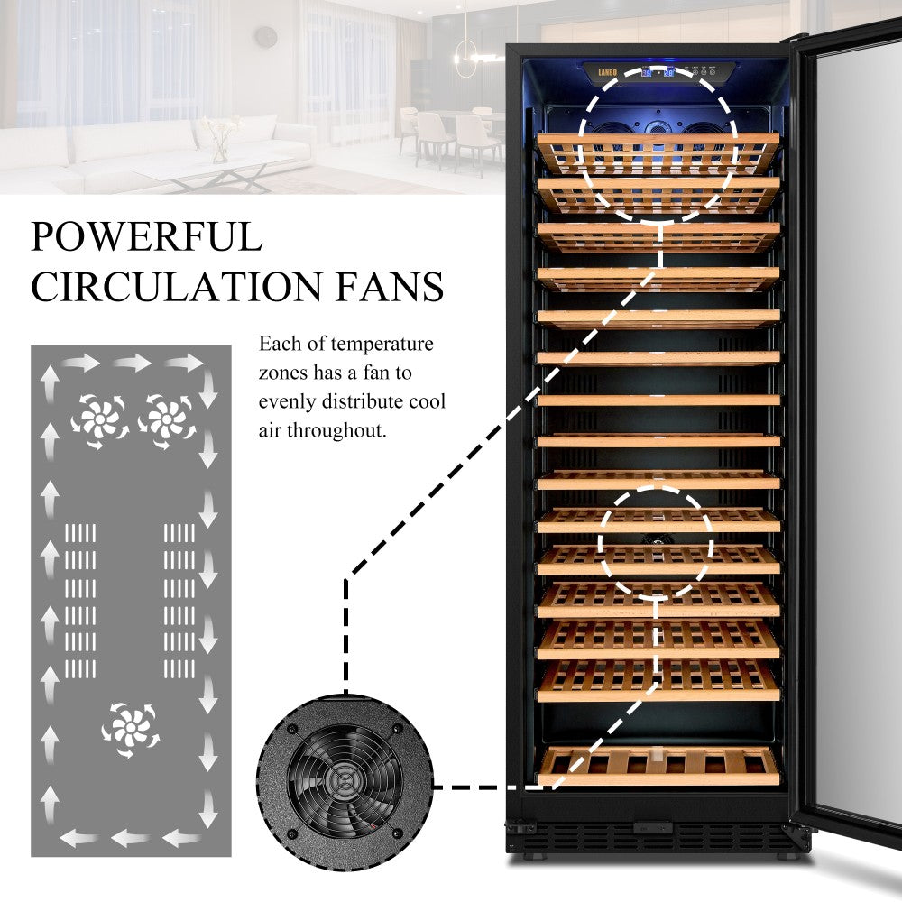 Lanbo 149 Bottle Single Zone Wine Cooler - LW155S