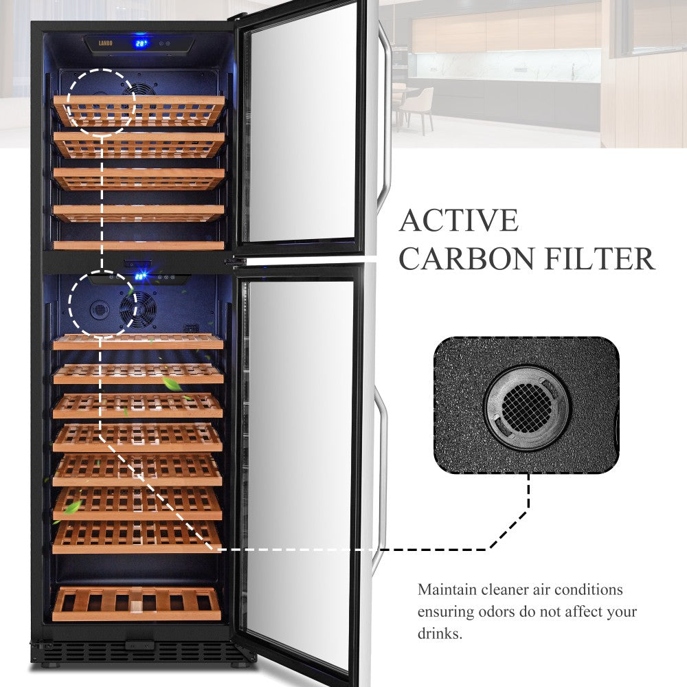 Lanbo Dual Door Dual Zone Wine Cooler - LW162DD