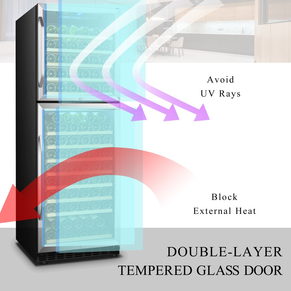 Lanbo Dual Door Dual Zone Wine Cooler - LW162DD