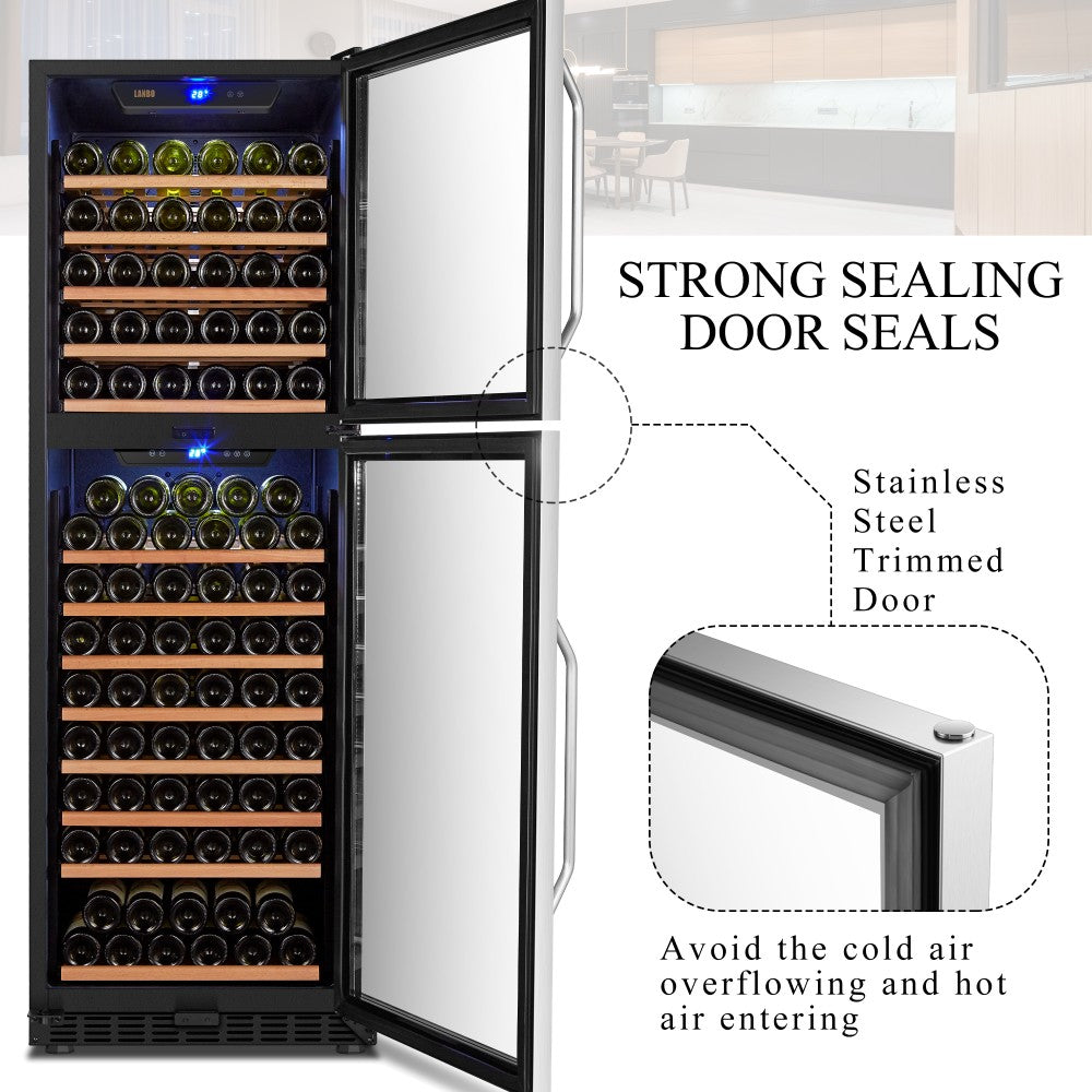 Lanbo Dual Door Dual Zone Wine Cooler - LW162DD