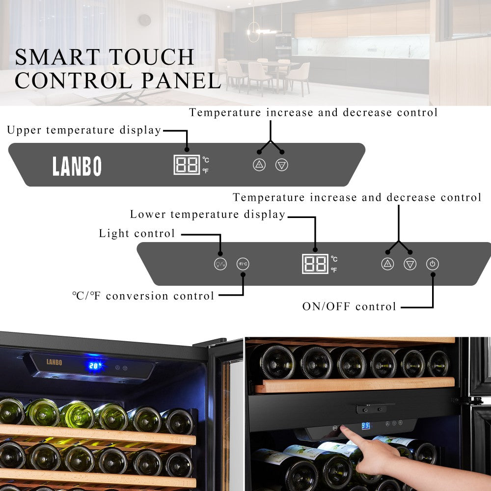 Lanbo Dual Door Dual Zone Wine Cooler - LW162DD
