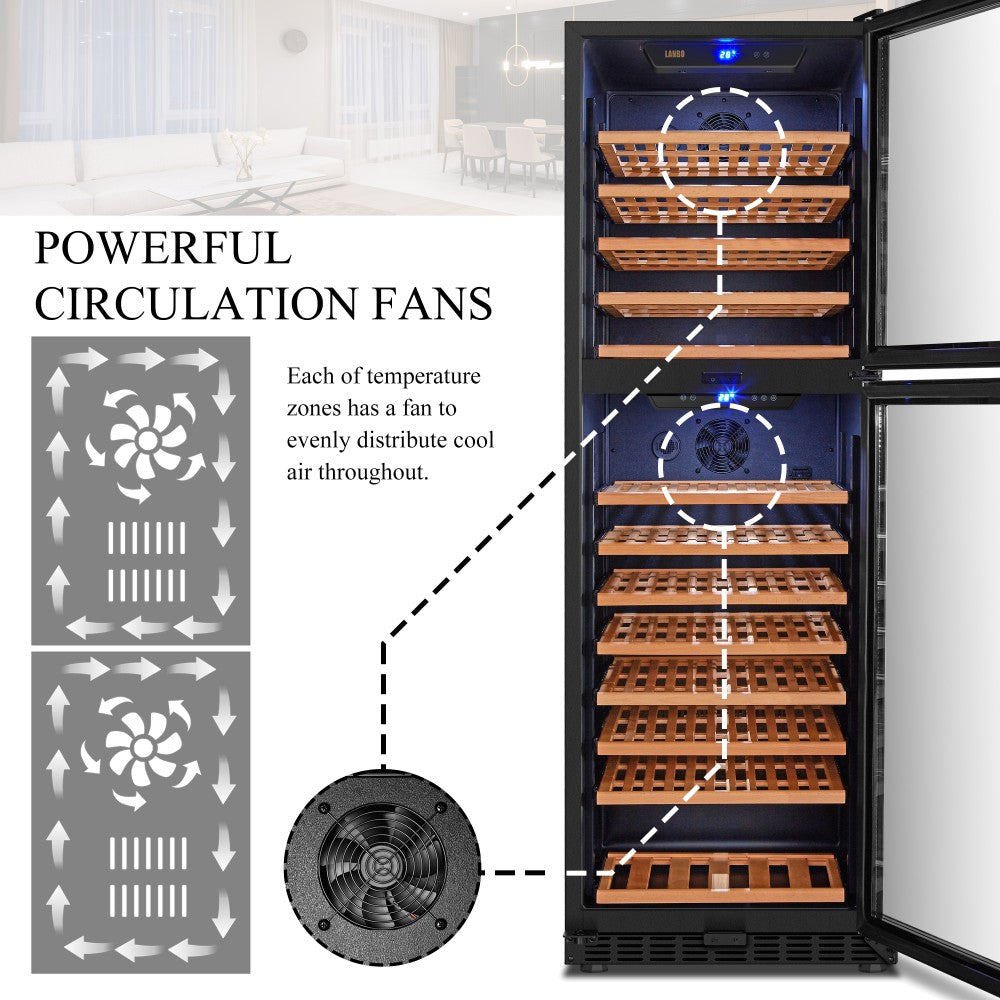 Lanbo Dual Door Dual Zone Wine Cooler - LW162DD