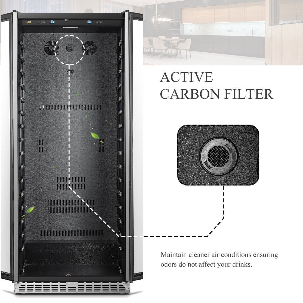 Lanbo Luxury 289 Bottles Dual Door Wine Cooler - LW328SD