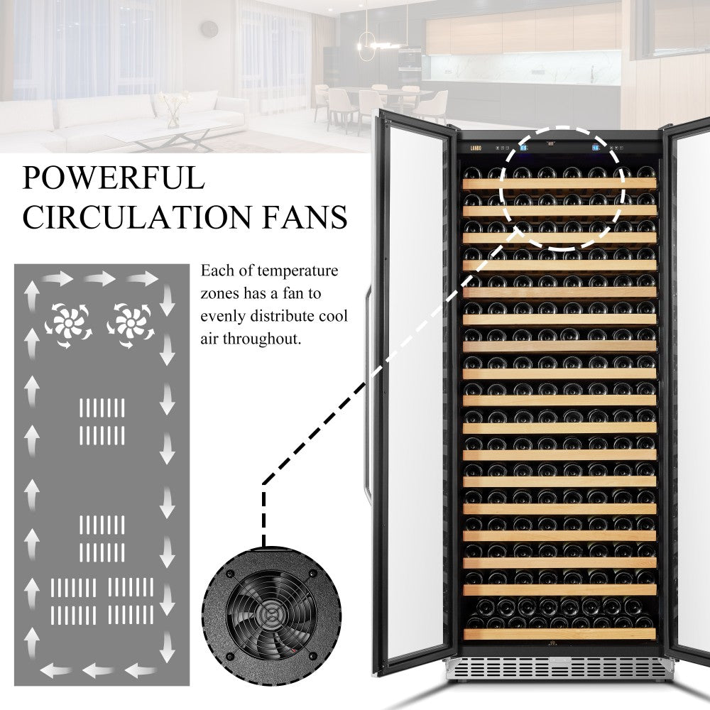 Lanbo Luxury 289 Bottles Dual Door Wine Cooler - LW328SD