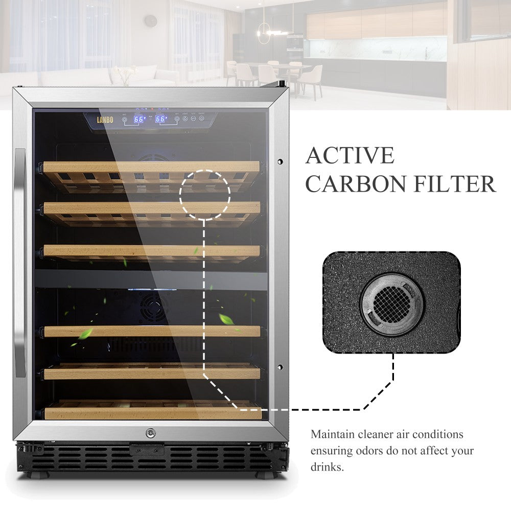 Lanbo 46 Bottle Dual Zone Wine Cooler - LW46D