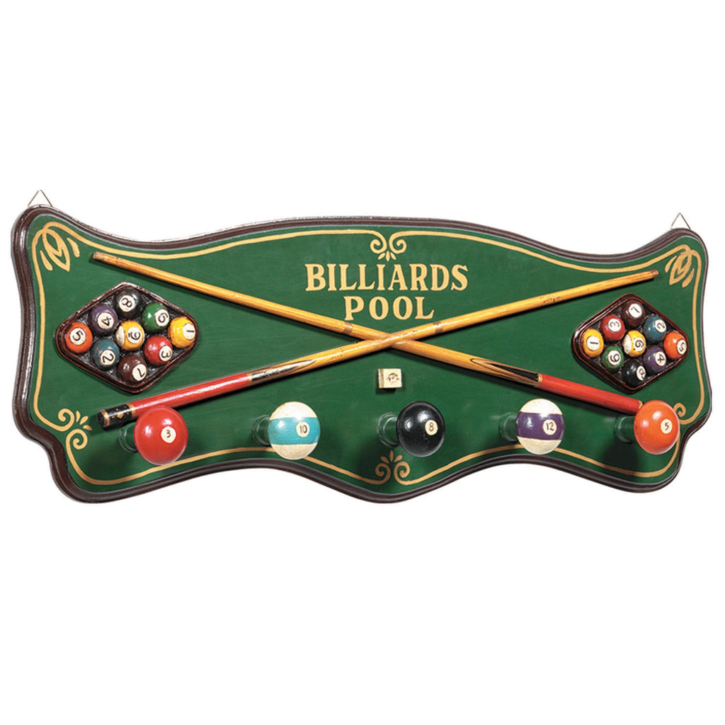 RAM Game Room Pub Sign-Billiards Coat Rack - R181