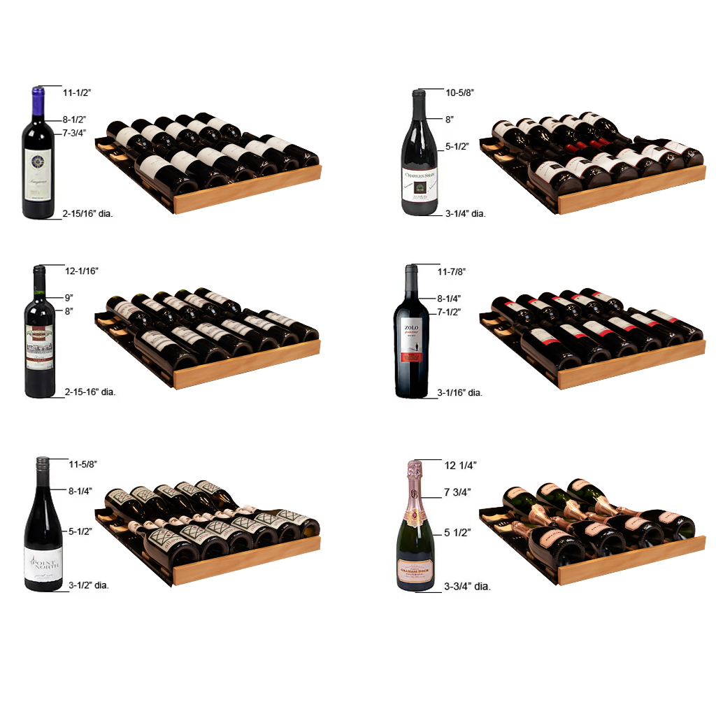Allavino Reserva Series 119 Bottle 55" Tall Dual Zone Left Hinge Black Glass Wine Refrigerator- VSW11955D-2BGL