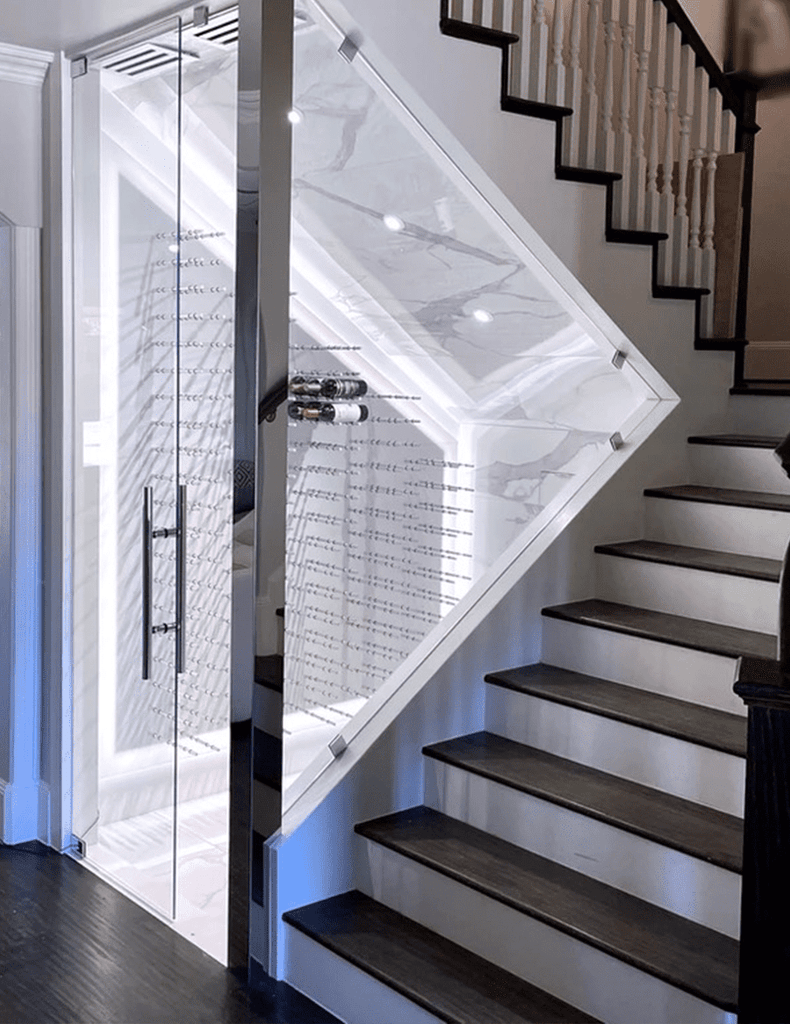 Ultra Wine Racks Fusion HZ Label-Out Wine Wall White Acrylic (3 Foot) Triple Depth