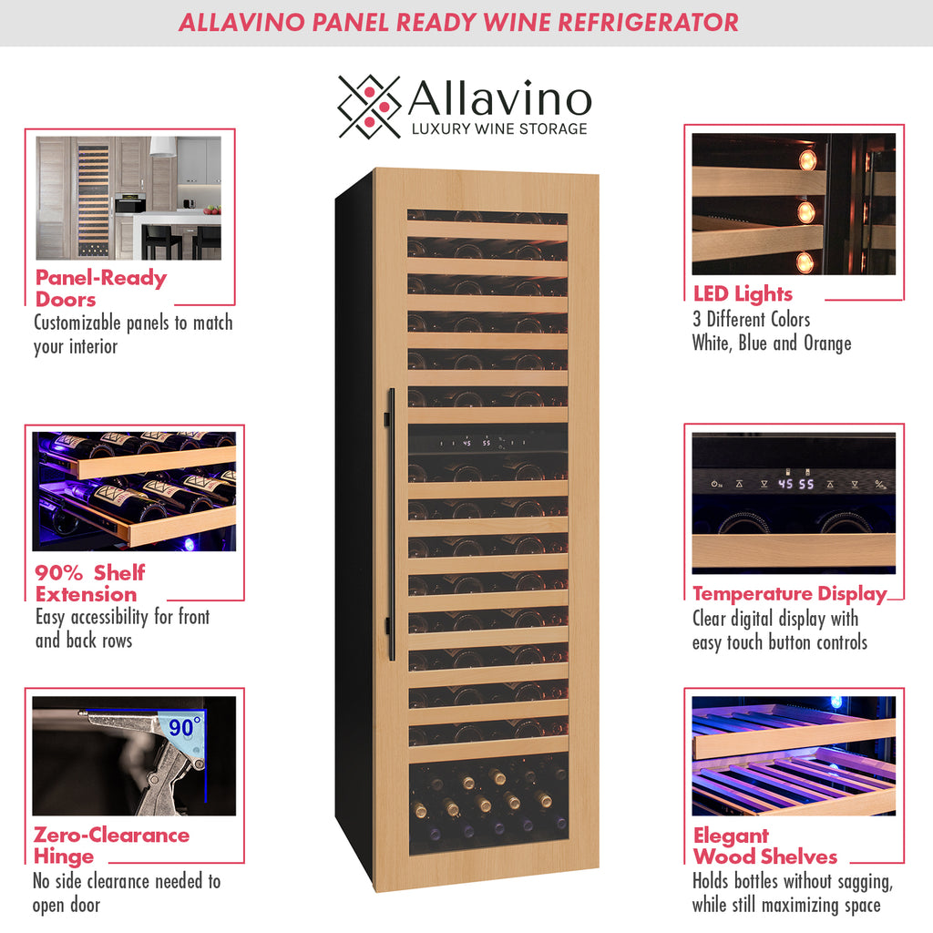 Allavino 101 Bottle Dual Zone Panel Ready Wine Refrigerator - VCWR-101PRD-2R