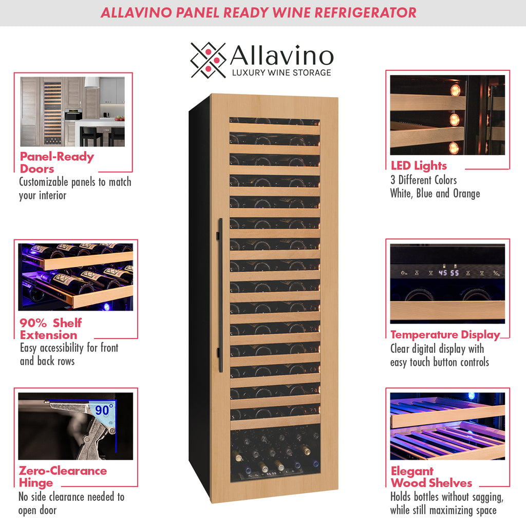 Allavino 107 Bottle Single Zone Panel Ready Wine Refrigerator - VCWR-107PRS-1R