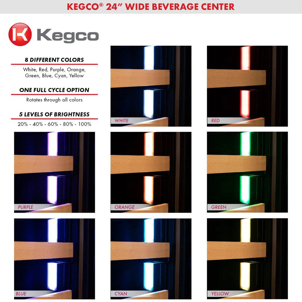 Kegco 24" Wide Reserva Series Stainless Steel Left Hinge Beverage Center - VSBC-24LSL