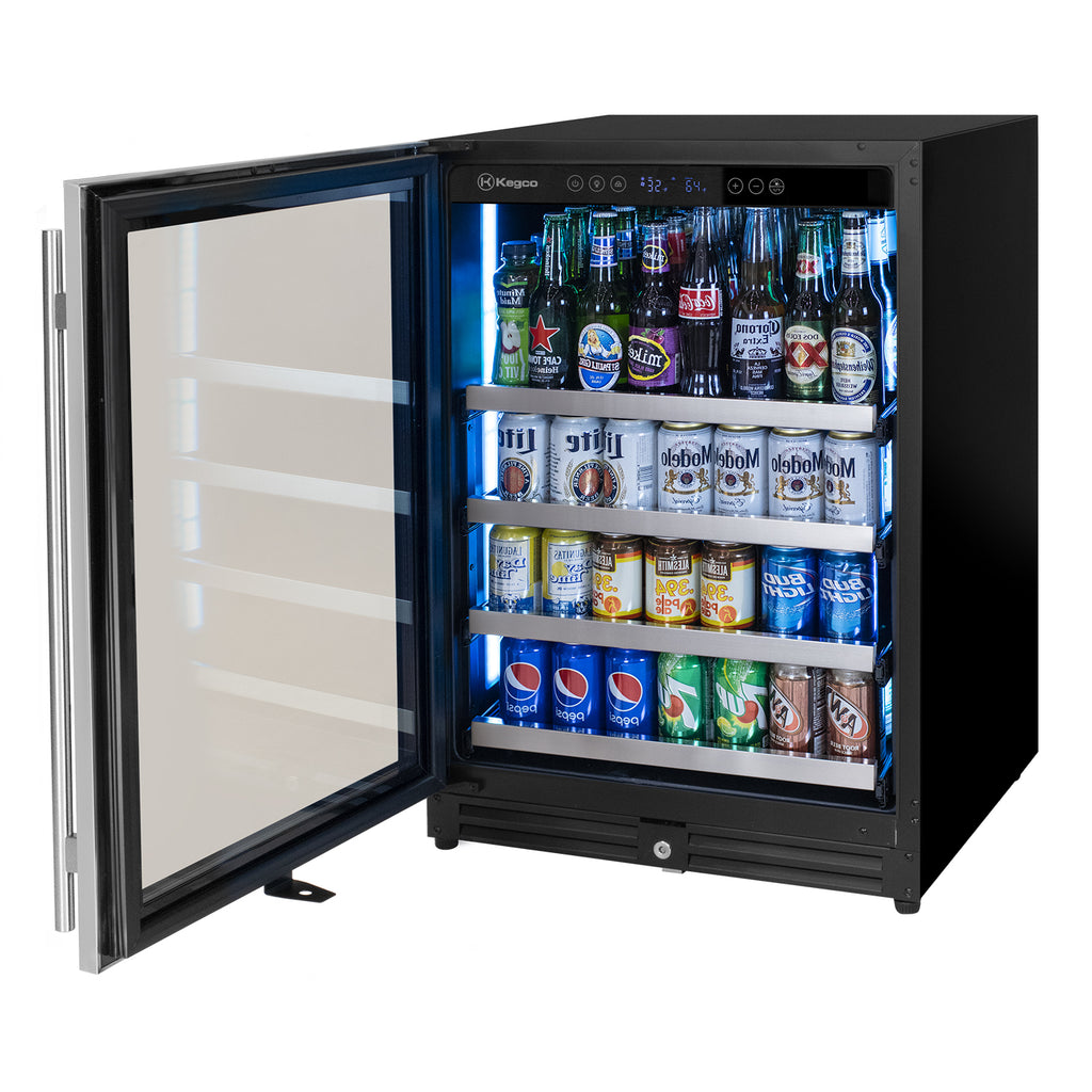 Kegco 24" Wide Reserva Series Stainless Steel Left Hinge Beverage Center - VSBC-24LSL