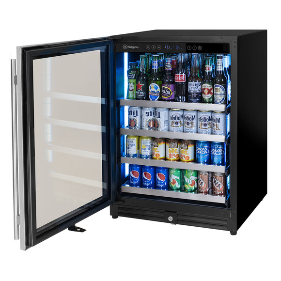 Kegco 24" Wide Reserva Series Stainless Steel Left Hinge Beverage Center - VSBC-24LSL