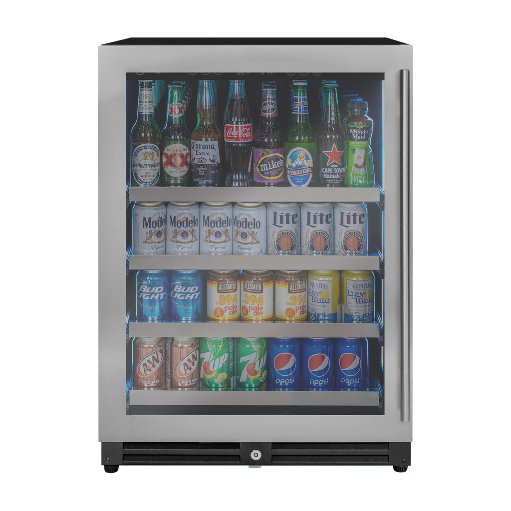 Kegco 24" Wide Reserva Series Stainless Steel Left Hinge Beverage Center - VSBC-24LSL