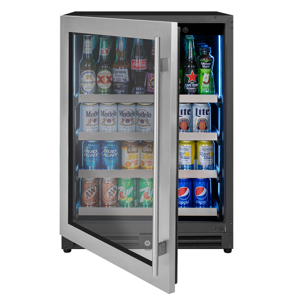 Kegco 24" Wide Reserva Series Stainless Steel Left Hinge Beverage Center - VSBC-24LSL