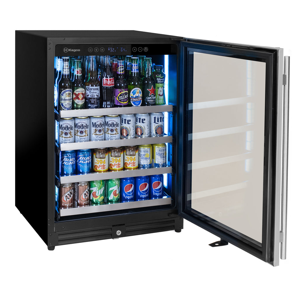 Kegco 24" Wide Reserva Series Stainless Steel Right Hinge Beverage Center - VSBC-24LSR