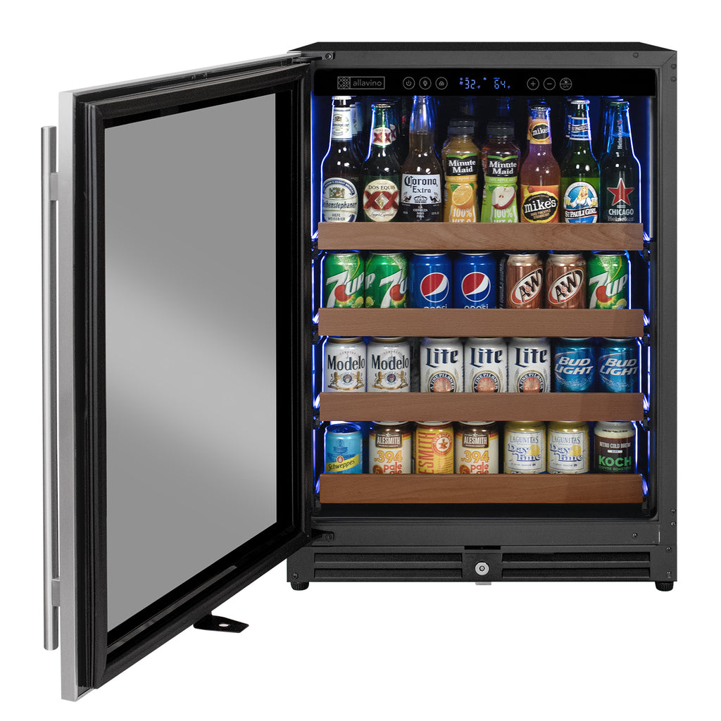 Allavino 24" Wide Reserva Series Stainless Steel Left Hinge Beverage Center - VSBC24L-SSL