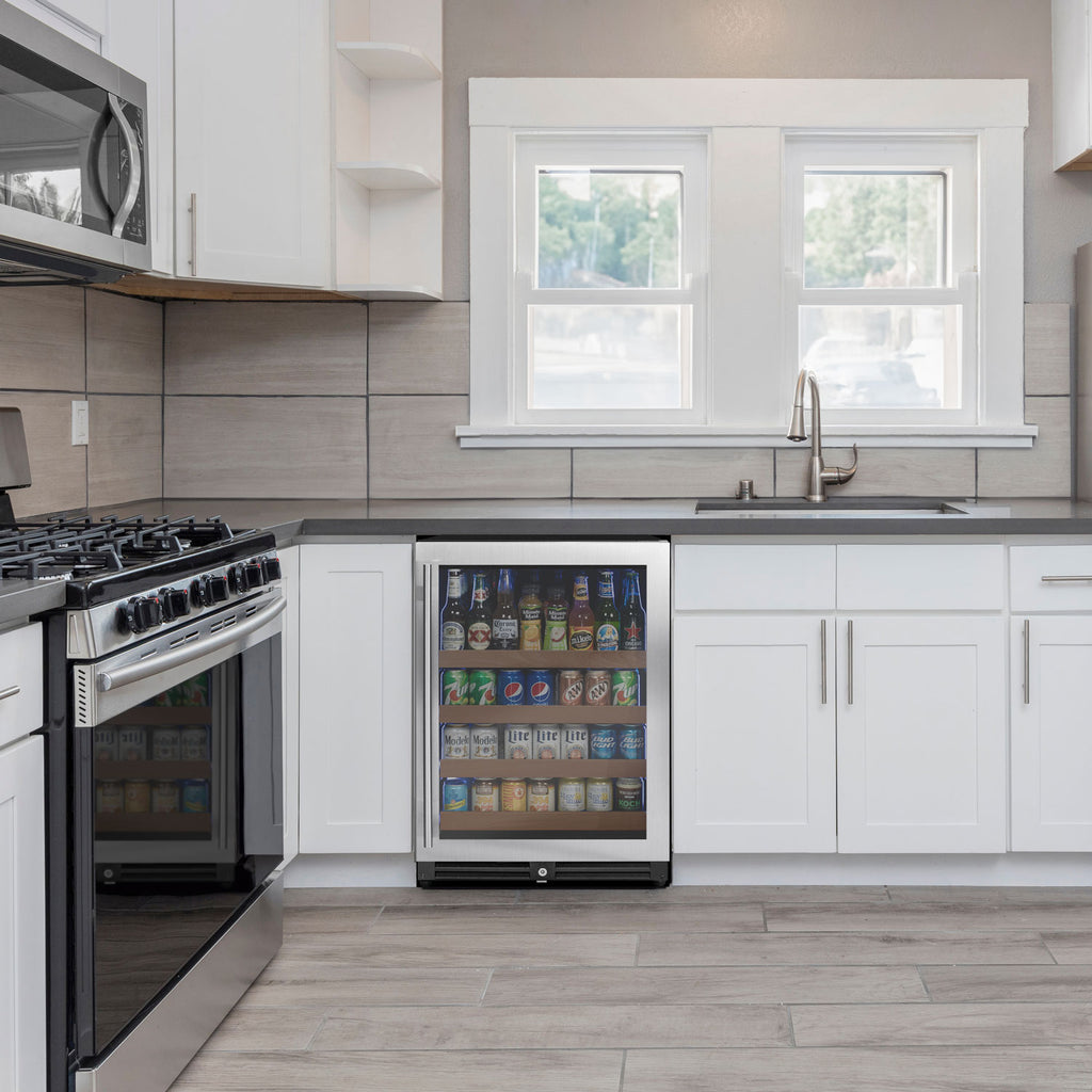 Allavino 24" Wide Reserva Series Stainless Steel Right Hinge Beverage Center - VSBC24L-SSR