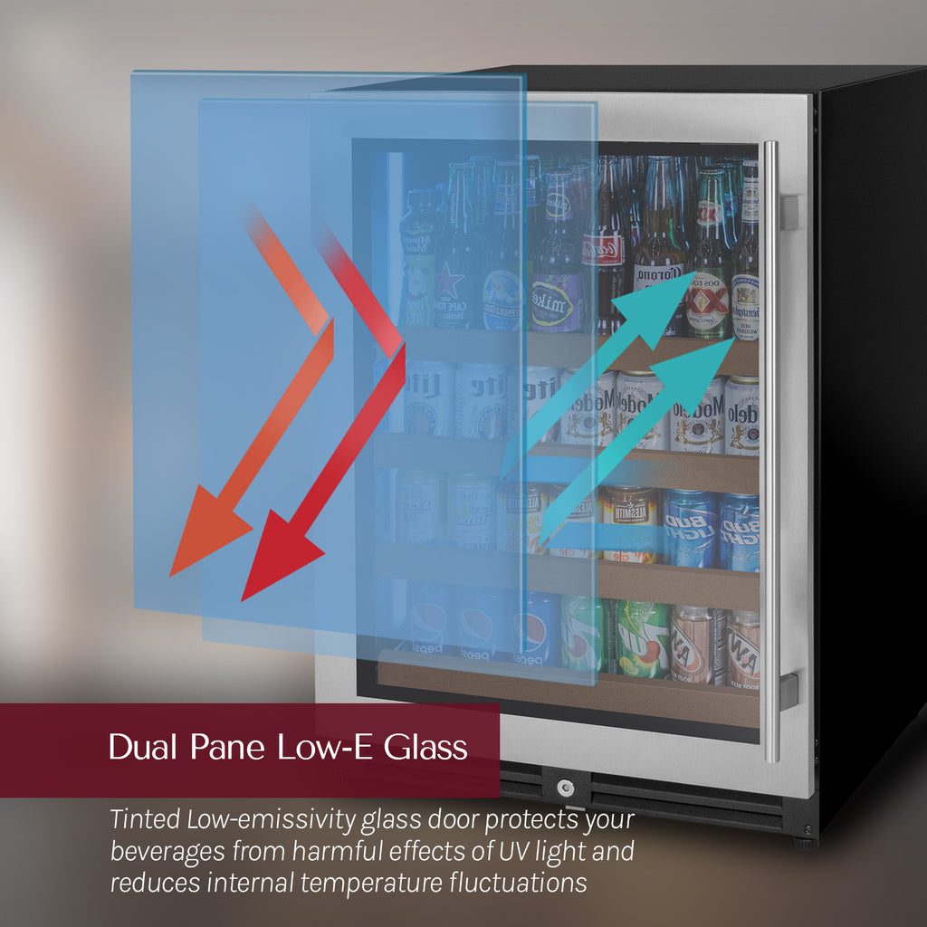 Allavino 24" Wide Reserva Series Stainless Steel Right Hinge Beverage Center - VSBC24L-SSR