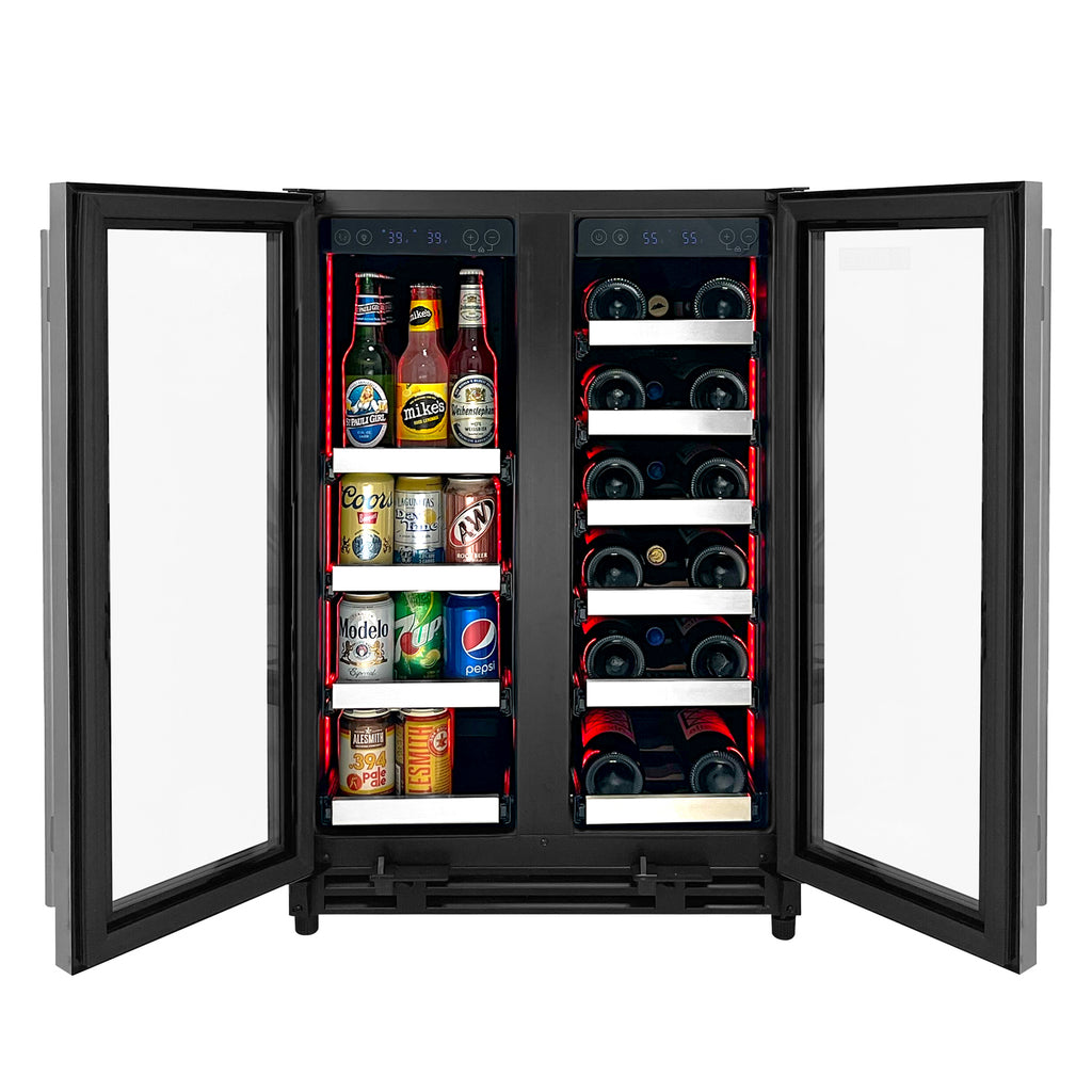 Allavino Reserva Series 24" Wide Two Door Stainless Steel Wine Refrigerator/Beverage Center - VSBCW34FD-2S