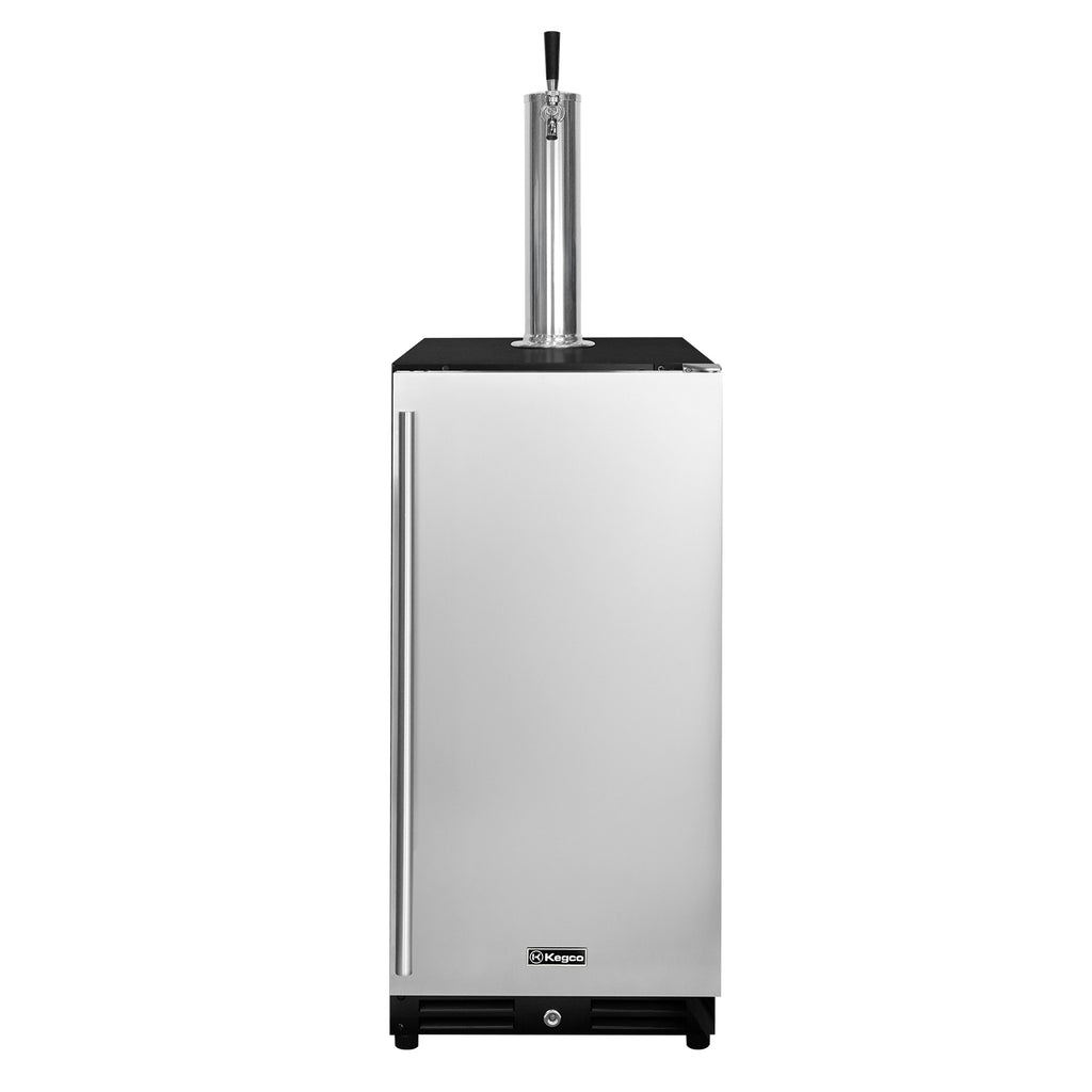 Kegco 15" Wide Commercial Undercounter Stainless Steel Door Built-In Right Hinge Kegerator - VSK-15U-BSR