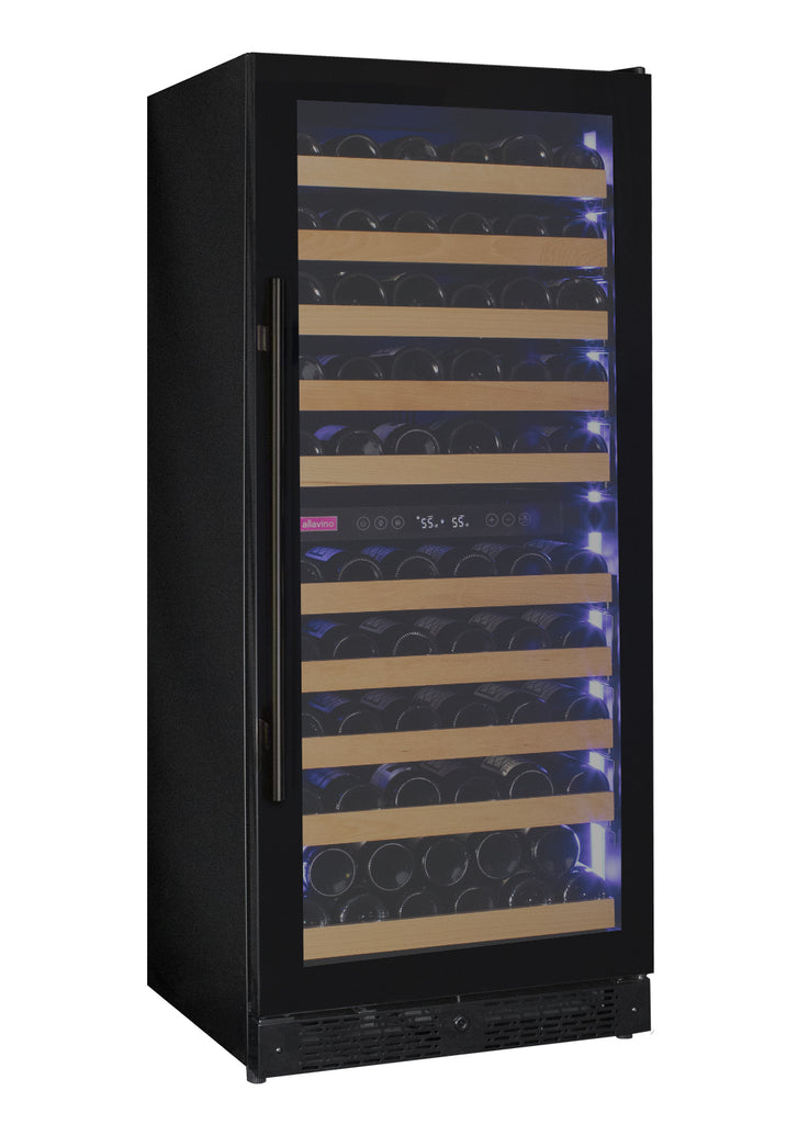 Allavino Reserva Series 119 Bottle 55" Tall Dual Zone Right Hinge Black Glass Wine Refrigerator - VSW11955D-2BGR