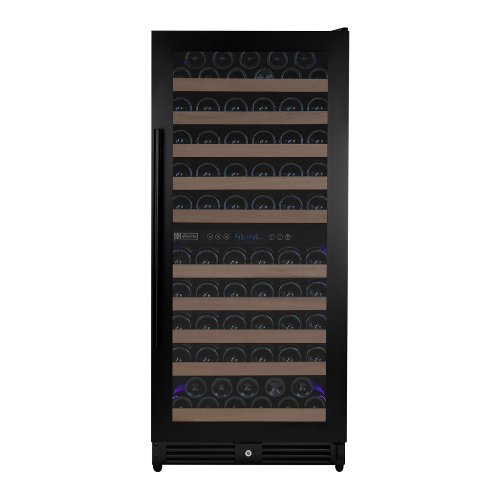 Allavino Reserva Series 119 Bottle 55" Semi Tall Dual Zone Right Hinge Black Metal Wine Refrigerator - VSW11955D-2BR