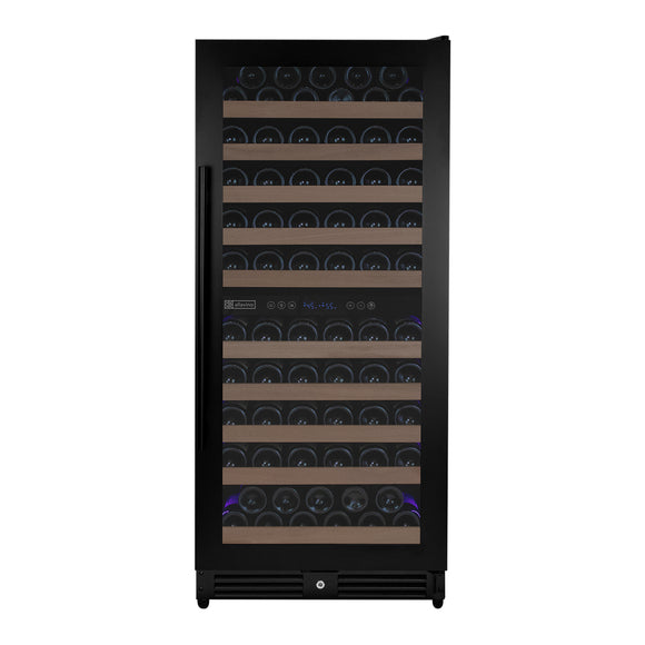 Allavino Reserva Series 119 Bottle 55" Semi Tall Dual Zone Right Hinge Black Metal Wine Refrigerator - VSW11955D-2BR