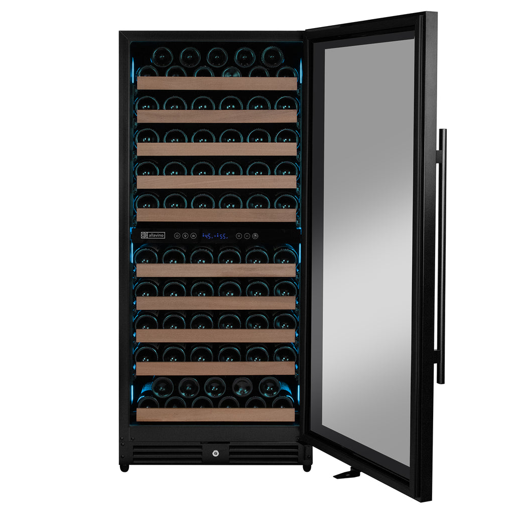 Allavino Reserva Series 119 Bottle 55" Semi Tall Dual Zone Right Hinge Black Metal Wine Refrigerator - VSW11955D-2BR